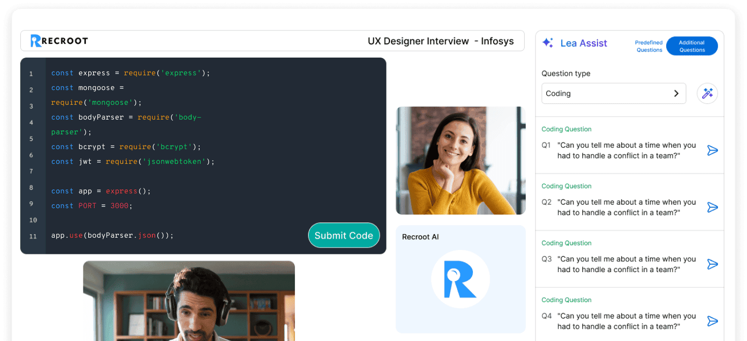 Live coding assessment on AI interview platform